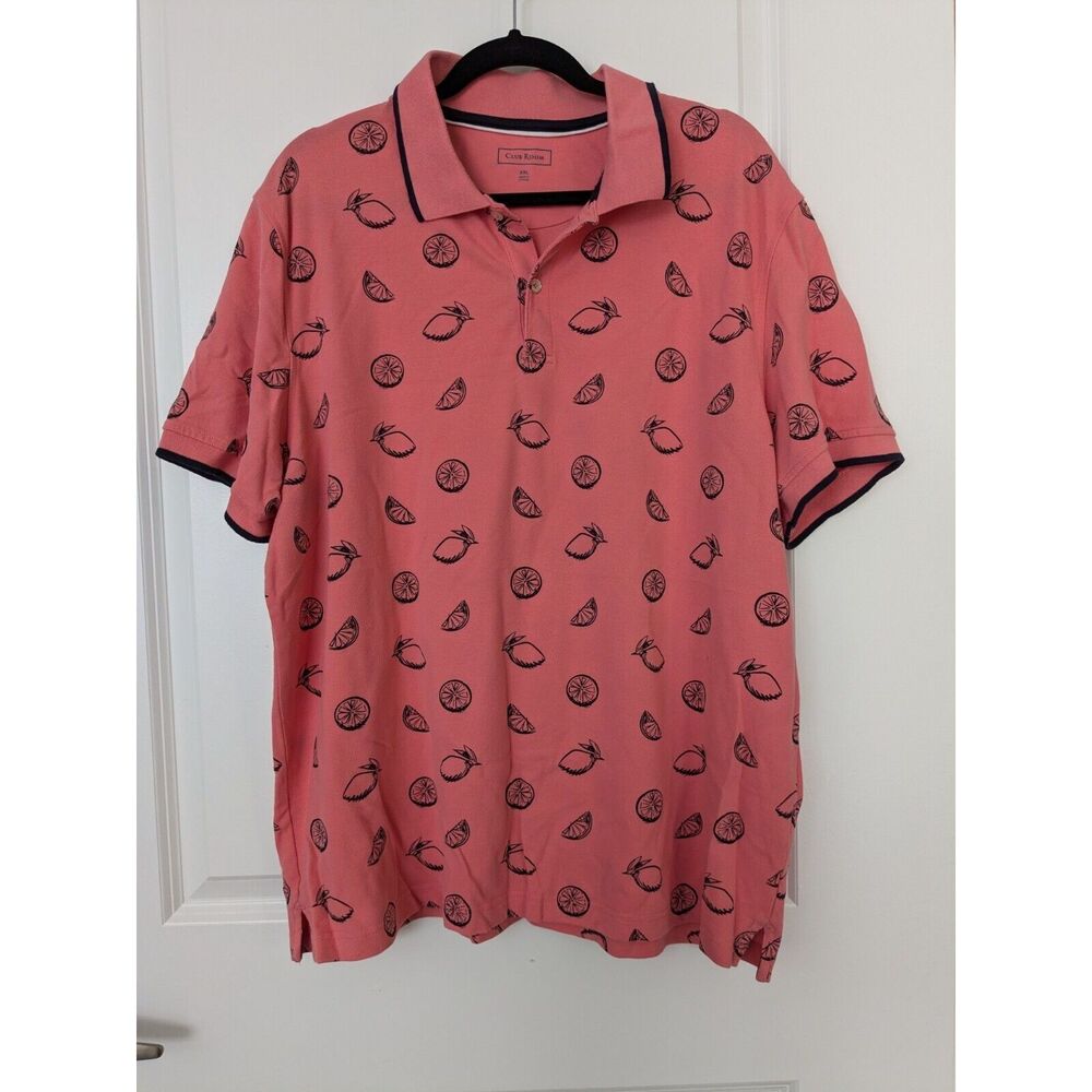 Club Room Polo Shirt UPF 50+ Wicking Cotton Blend Stretch Pink, Size XXL